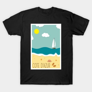 Cote d'Azur, Travel Poster T-Shirt